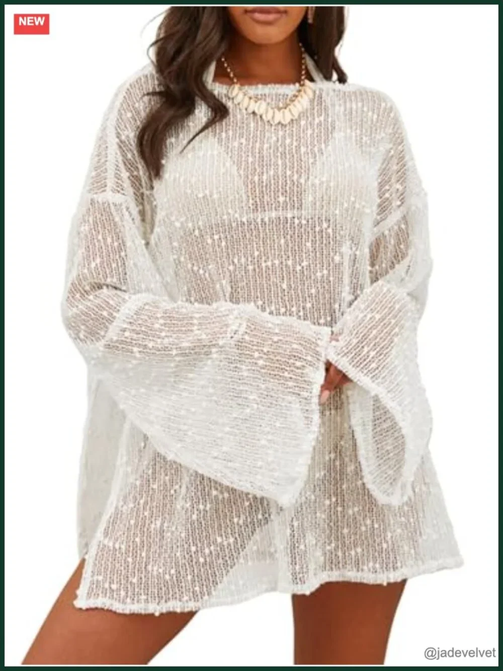 Sexy Crochet Sheer Kaftan Beach Dress Swimsuit Coverup Summer Vacation